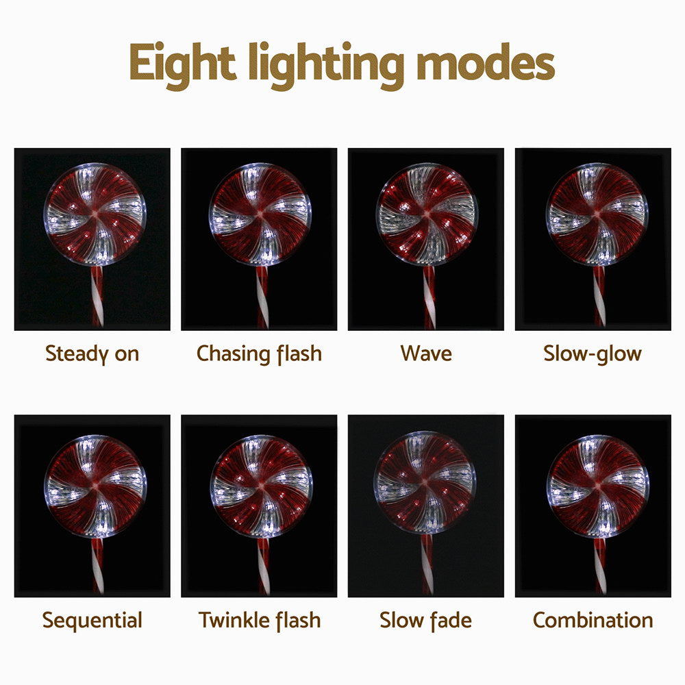 4 PC Lollypop Christmas Path Lights Solar Powered - Homecoze