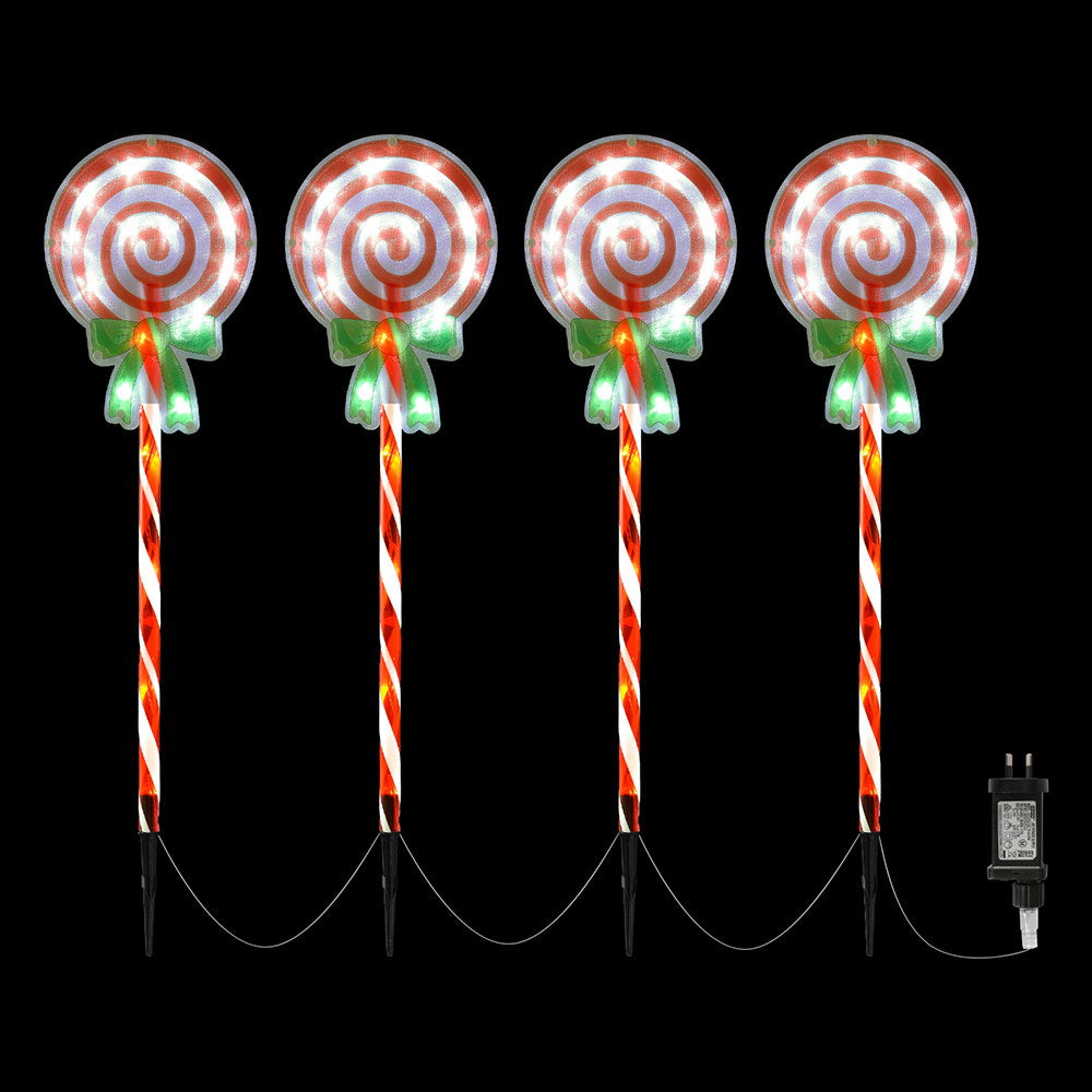4 PC Christmas Path Lights with Power Cable - Homecoze