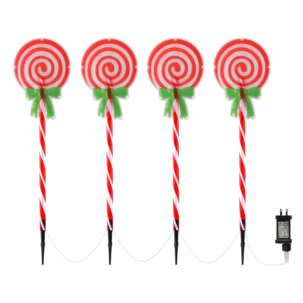 4 PC Christmas Path Lights with Power Cable - Homecoze