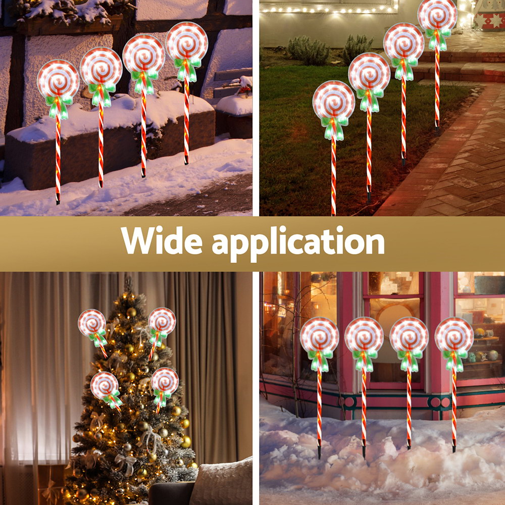 4 PC Christmas Path Lights with Power Cable - Homecoze