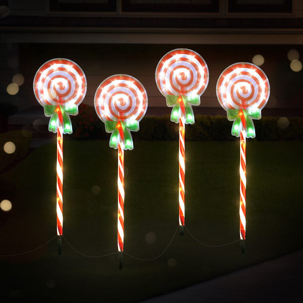 4 PC Christmas Path Lights with Power Cable - Homecoze