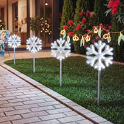 4PC LED Snowflake Christmas Path Lights - White