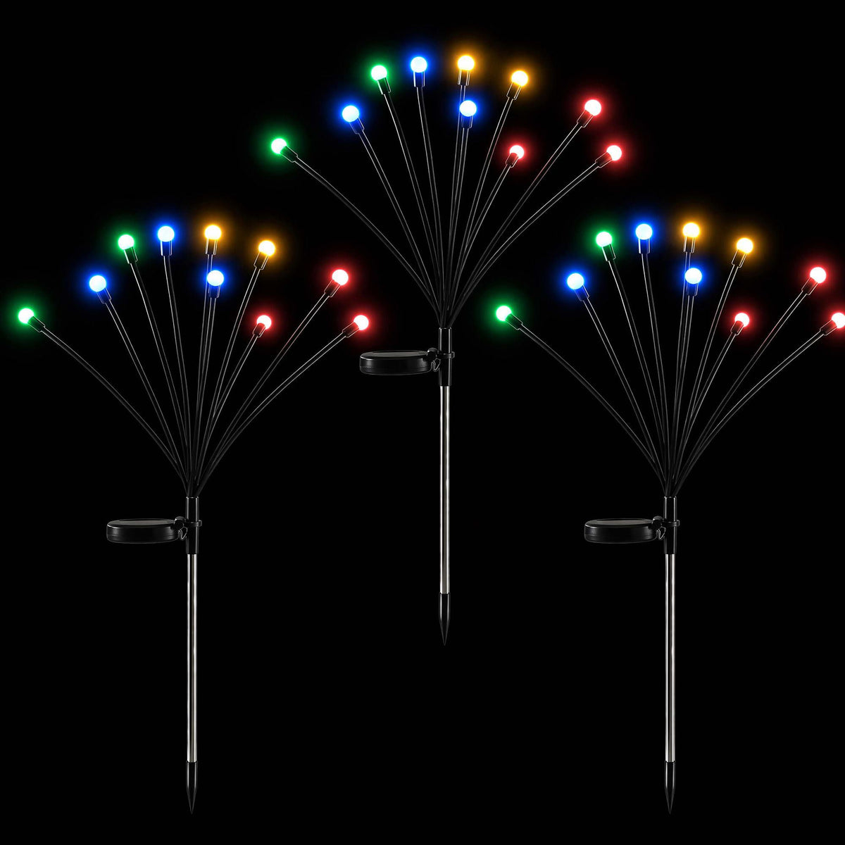 3PC Solar Firefly Christmas Path Lights 30 LED - Multicolour