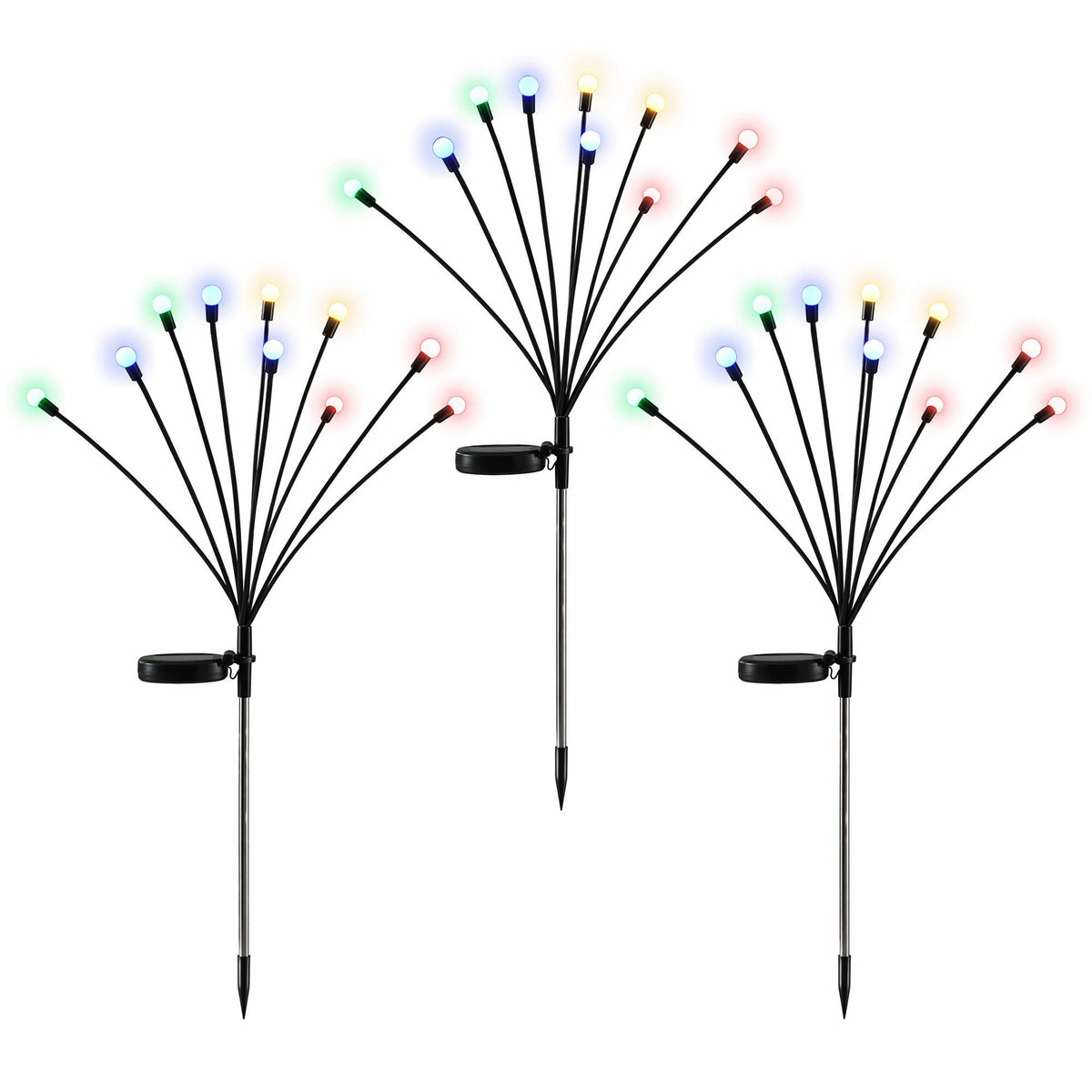 3PC Solar Firefly Christmas Path Lights 30 LED - Multicolour