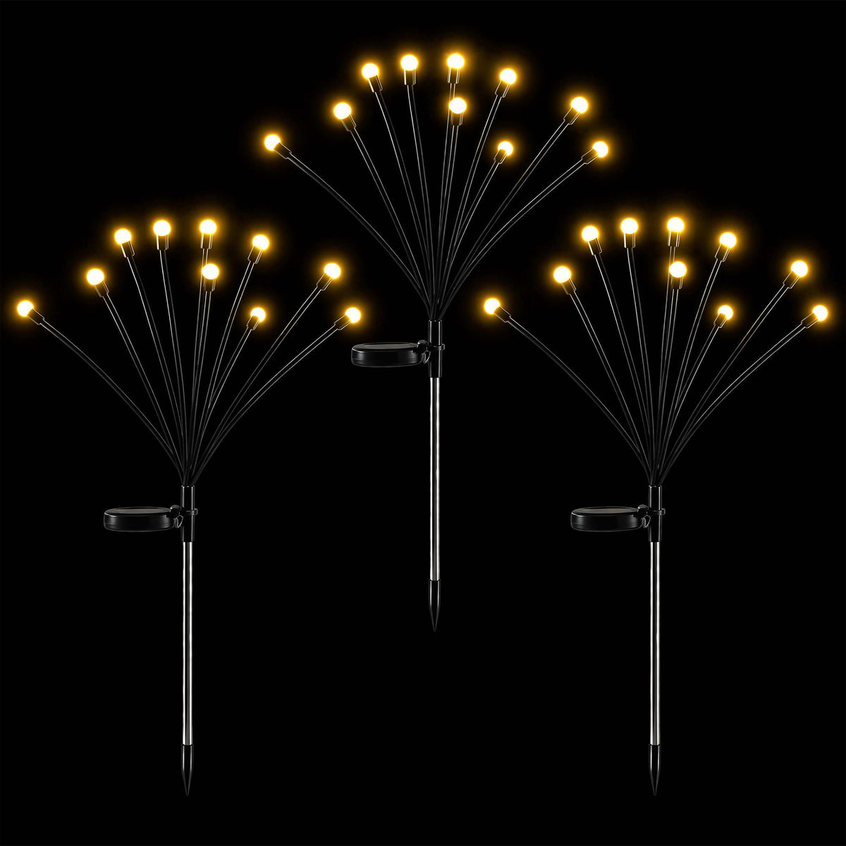 3PC Solar Firefly Christmas Path Lights 30 LED - Warm White