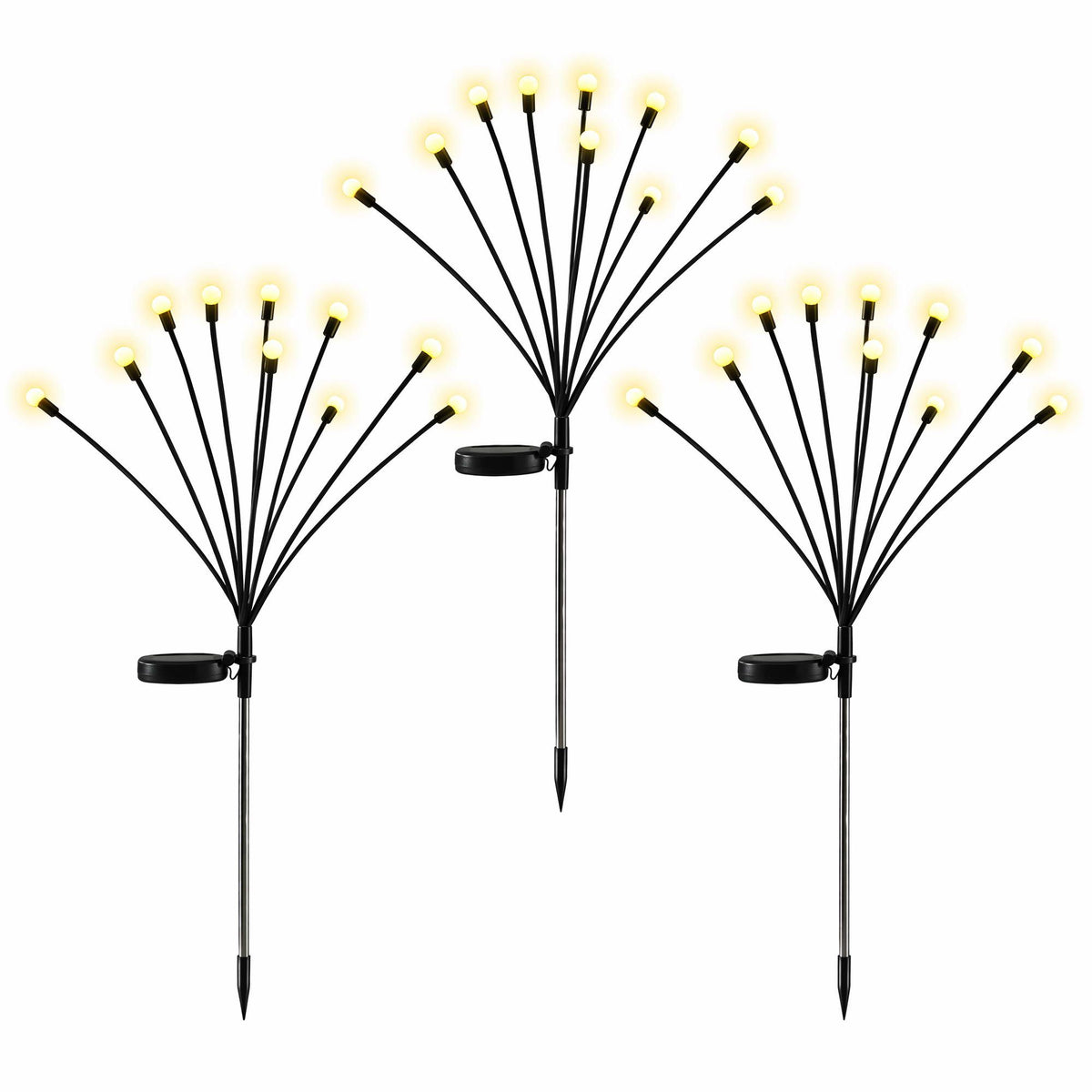 3PC Solar Firefly Christmas Path Lights 30 LED - Warm White