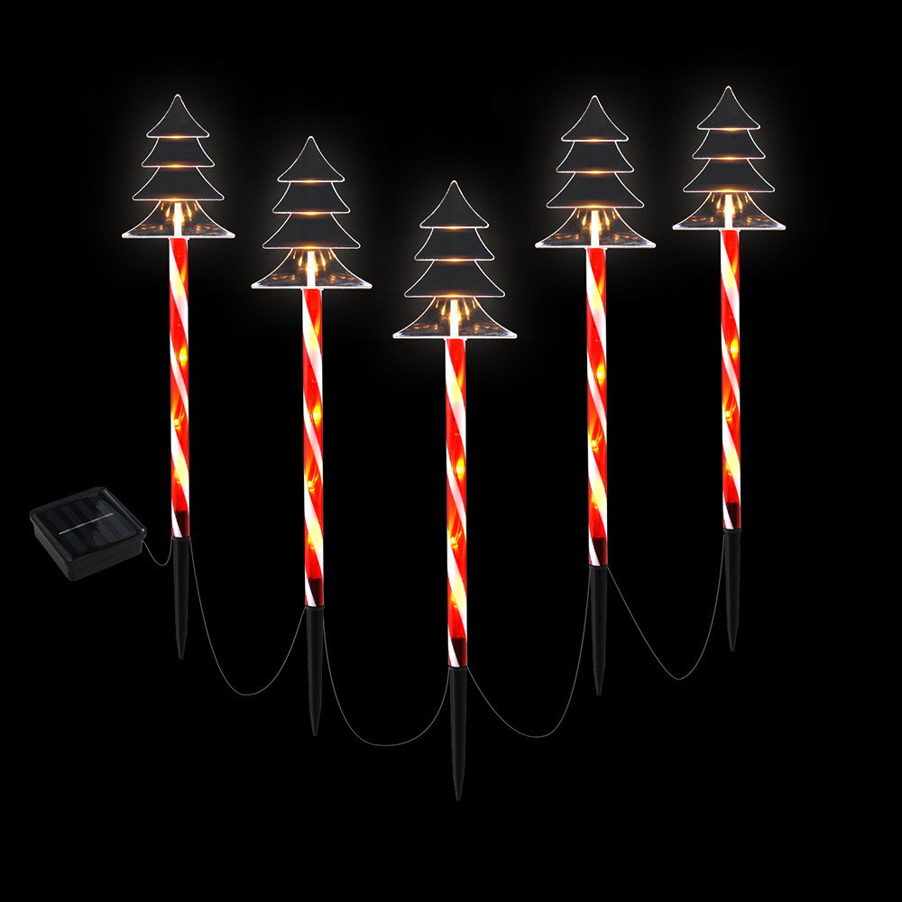 5 PC Christmas Tree Path Lights Solar Powered