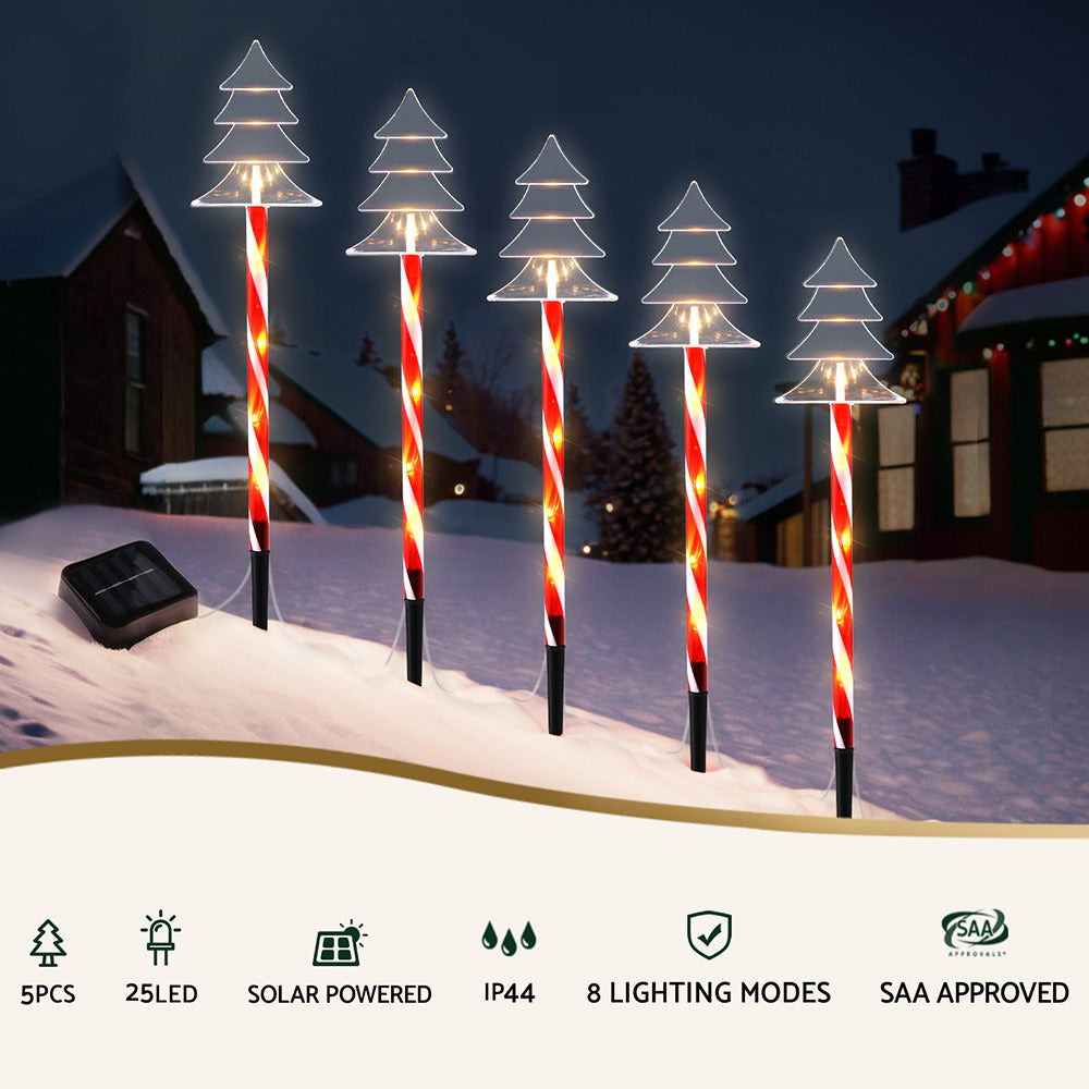 5 PC Christmas Tree Path Lights Solar Powered - Homecoze