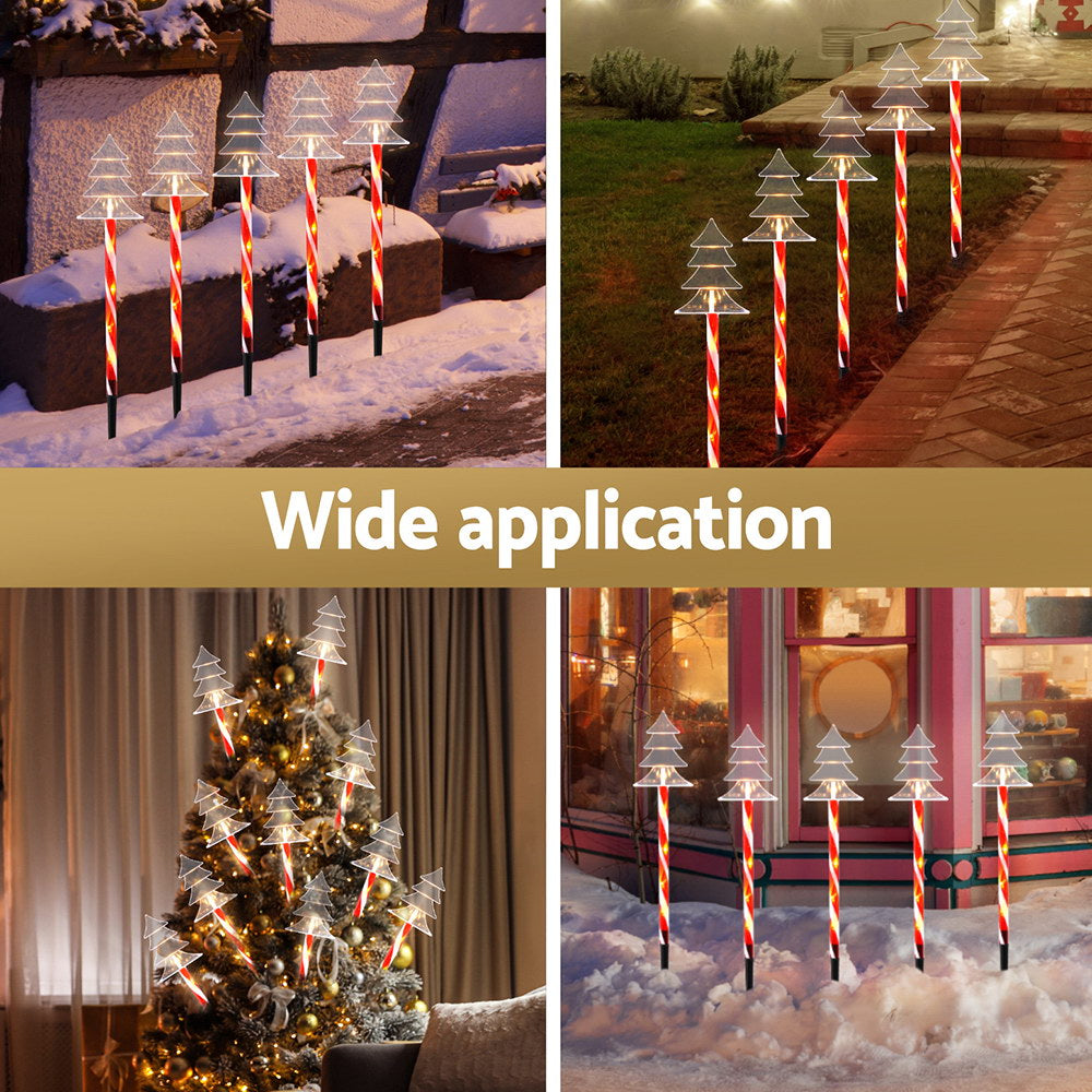 5 PC Christmas Tree Path Lights Solar Powered - Homecoze