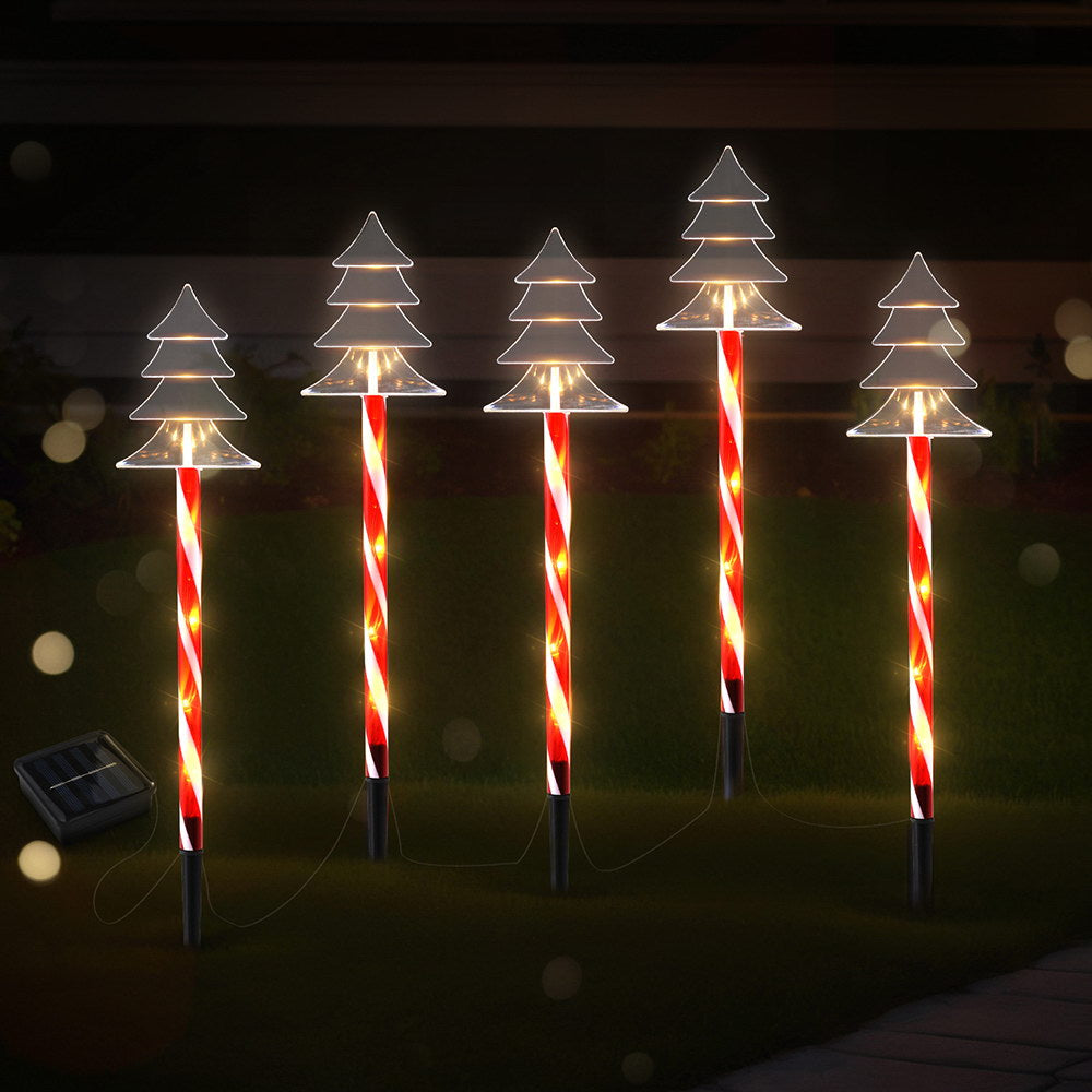 5 PC Christmas Tree Path Lights Solar Powered - Homecoze