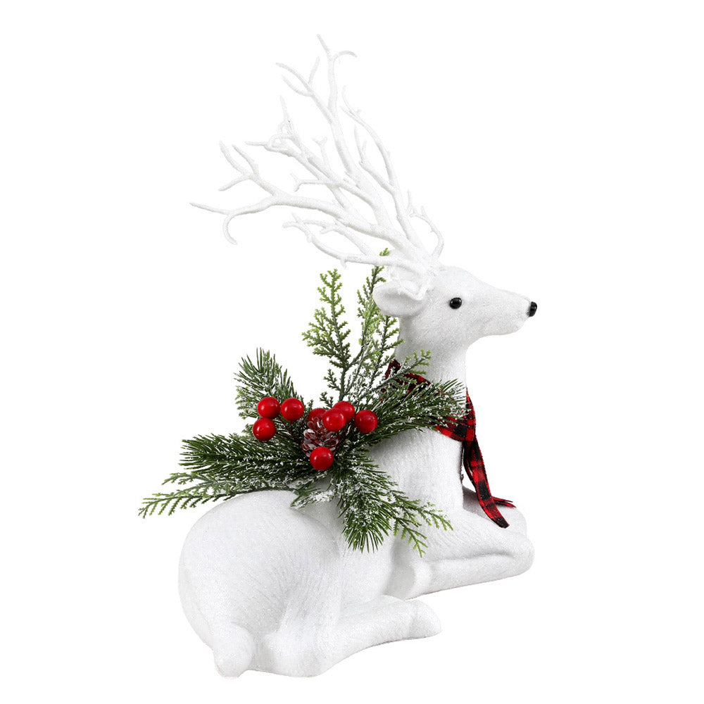 32cm Reindeer Christmas Ornament - White