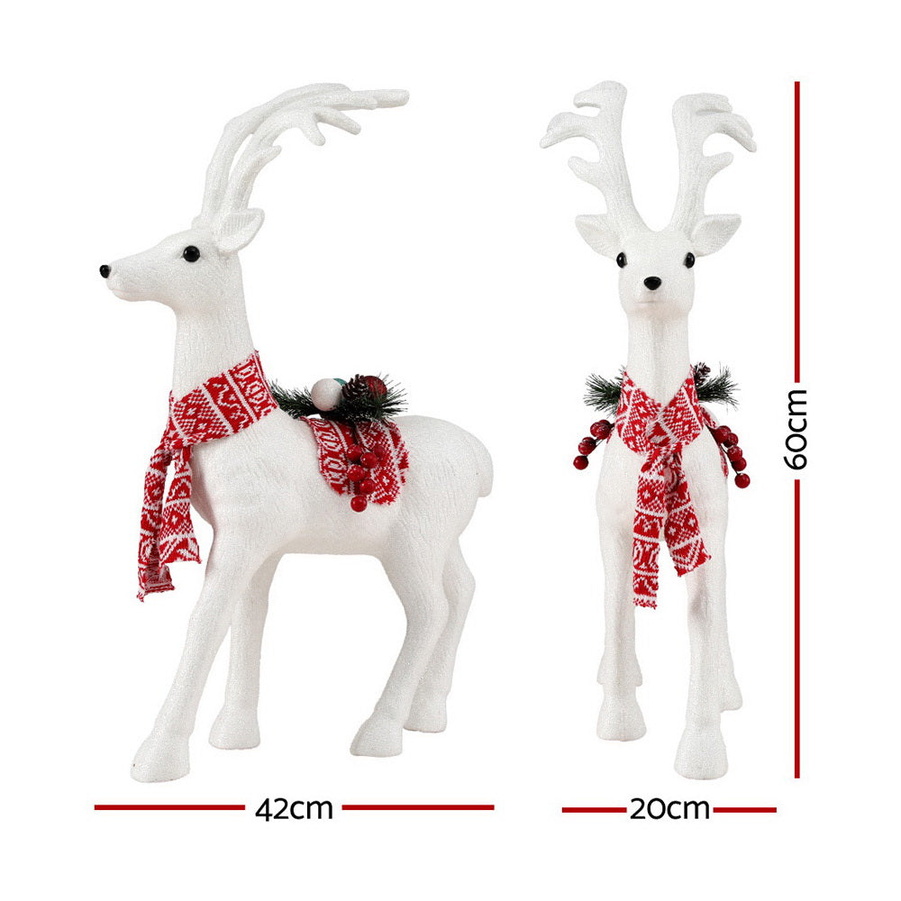 60cm Reindeer Christmas Ornament - White