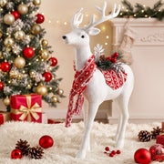 45cm Glitter Christmas Reindeer Decoration - White