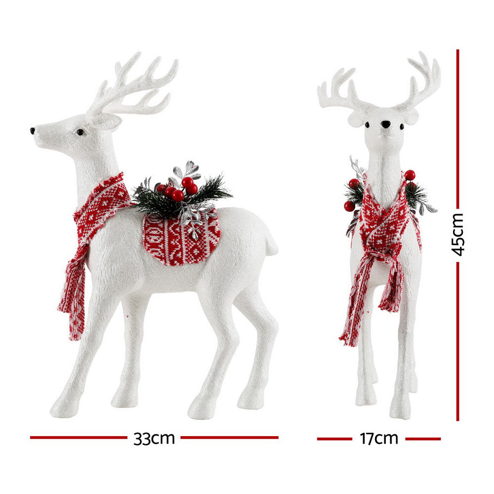 45cm Reindeer Christmas Ornament - White