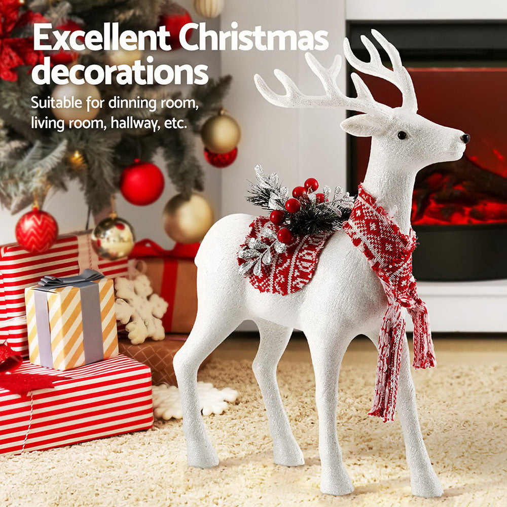 45cm Reindeer Christmas Ornament - White