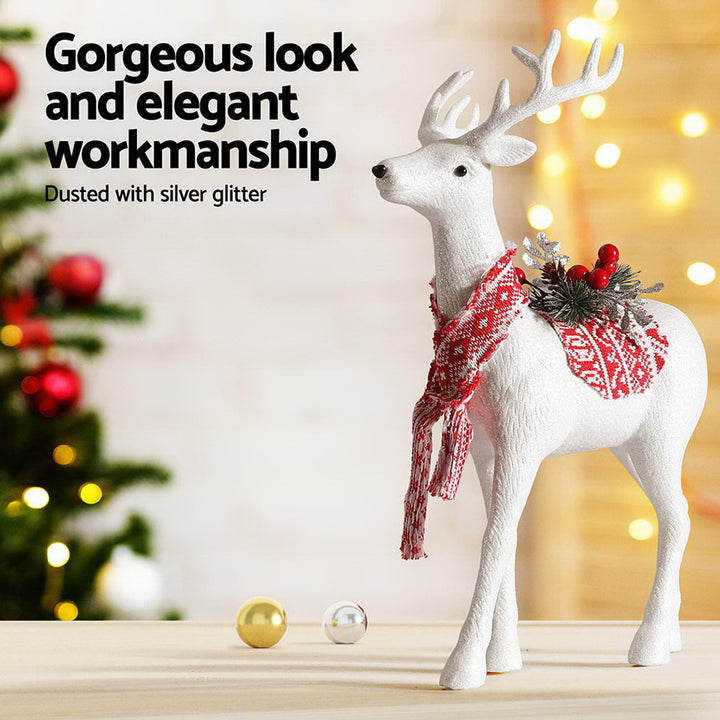 45cm Reindeer Christmas Ornament - White