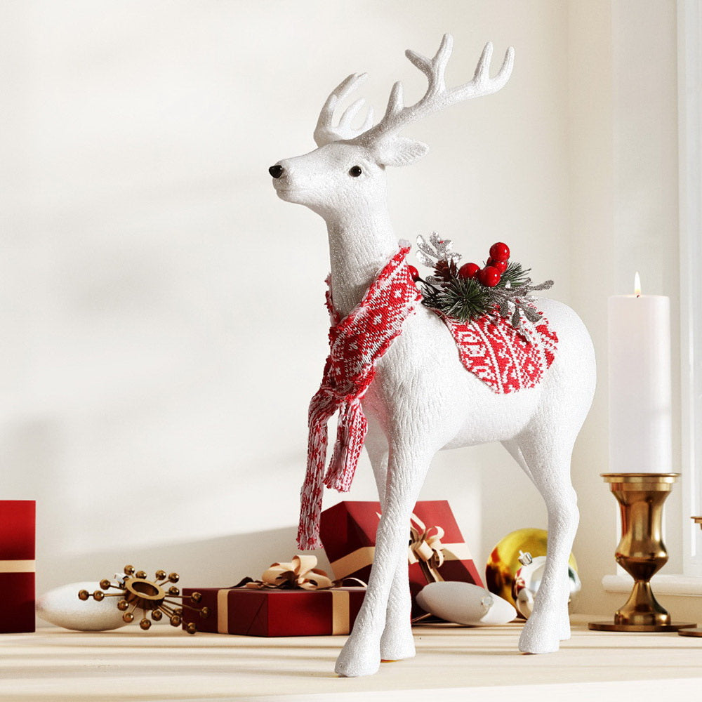 45cm Reindeer Christmas Ornament - White