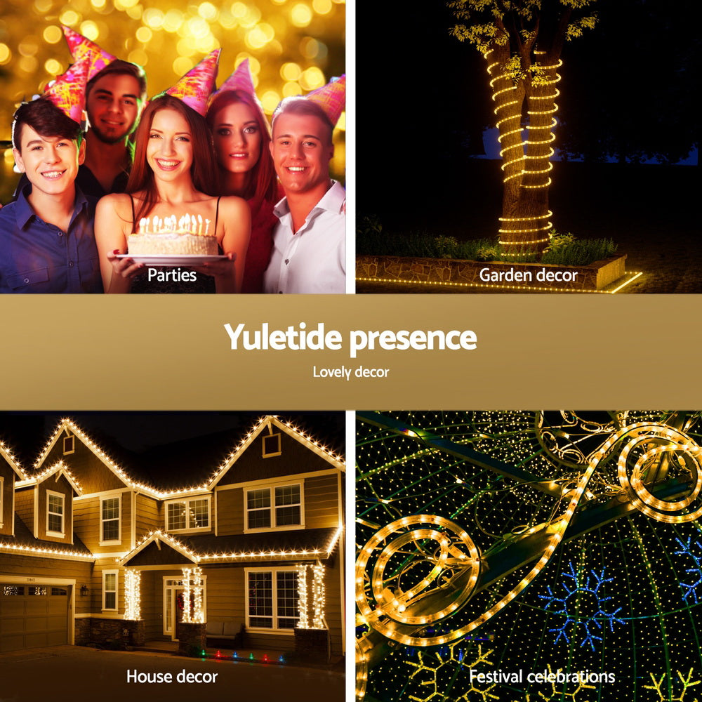 20m Christmas Rope Tube Lights 600 LED - Warm White - Homecoze
