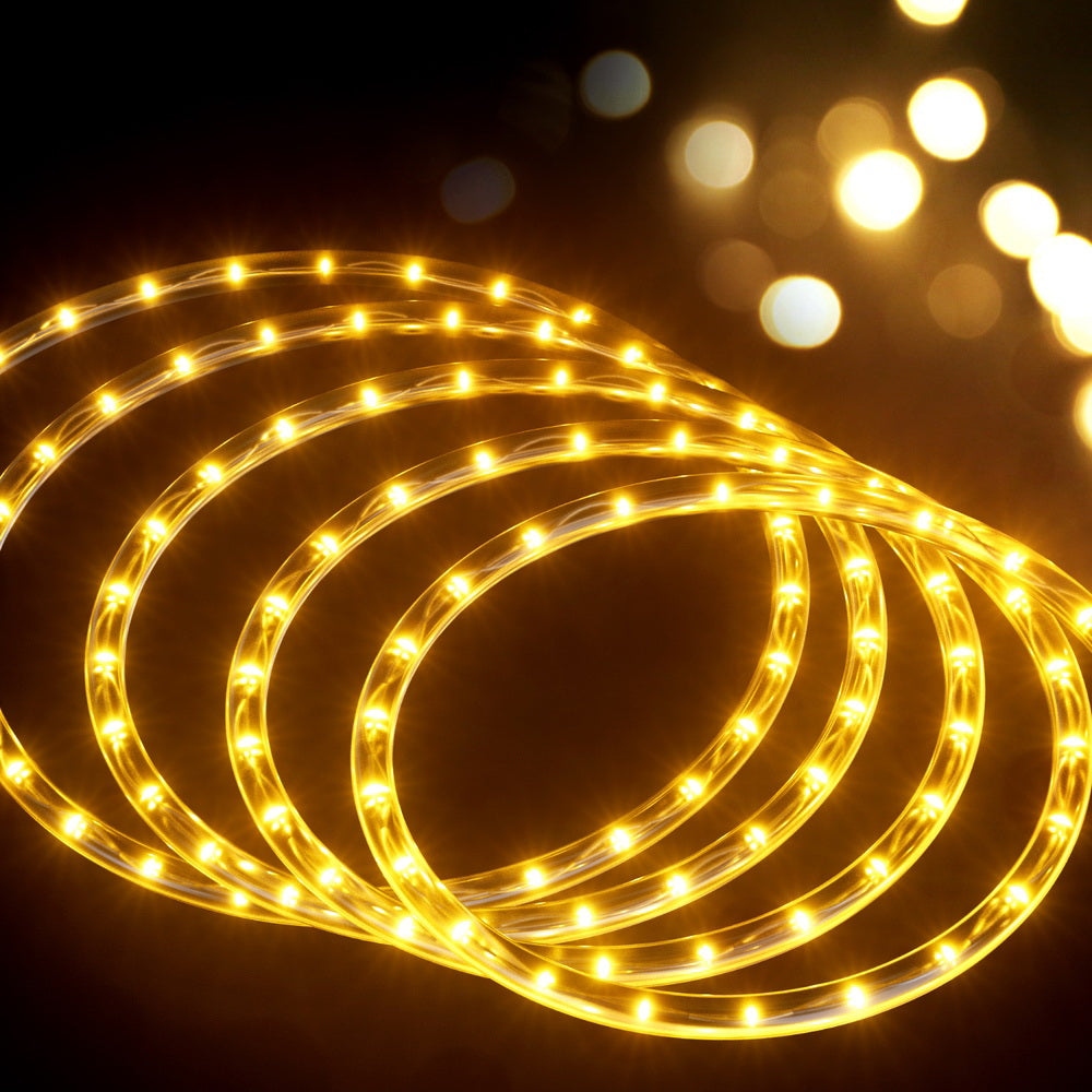 20m Christmas Rope Tube Lights 600 LED - Warm White - Homecoze
