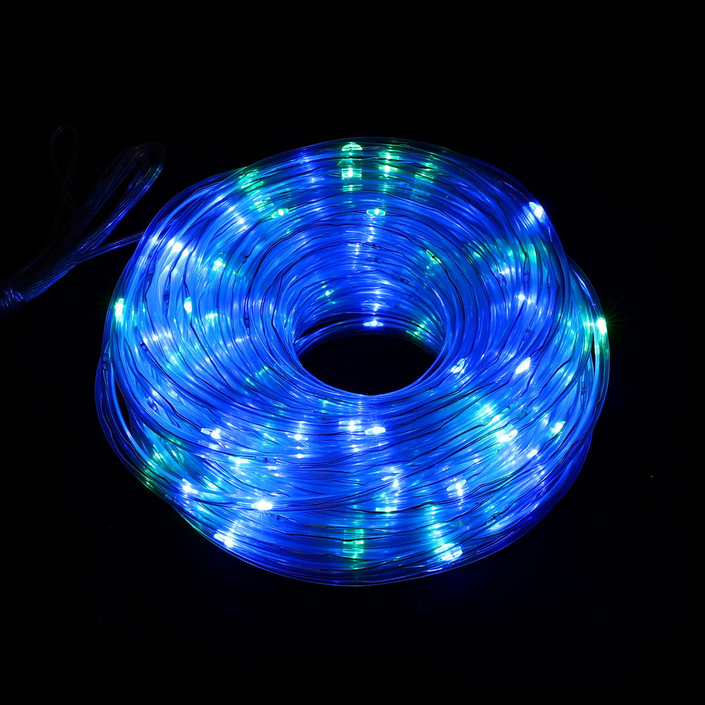 30m Solar LED Christmas Rope Lights 300 LED - Multicolour
