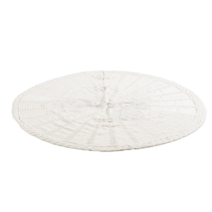 Jingle Jollys Christmas Tree Skirt 120cm Knitted Xmas Tree Ornaments Decor Beige - Homecoze