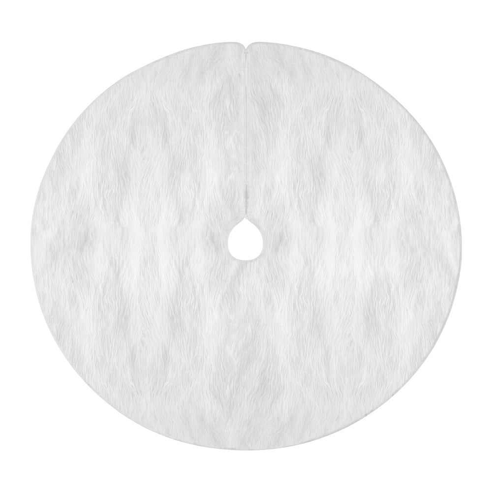 Jingle Jollys Christmas Tree Skirt 90cm Plush Xmas Fluffy Ornaments Decor White - Homecoze