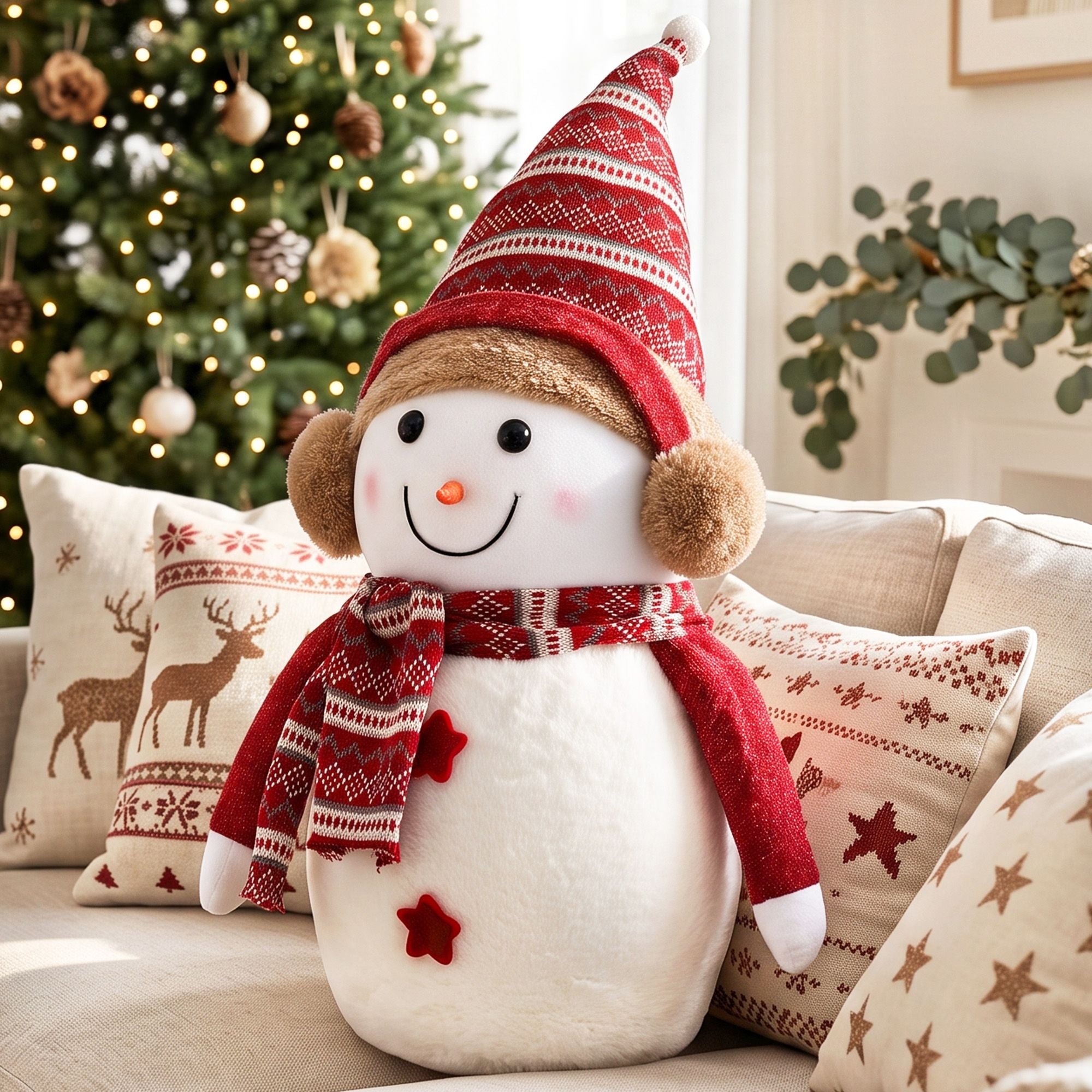 60cm Plush Christmas Snowman Decoration