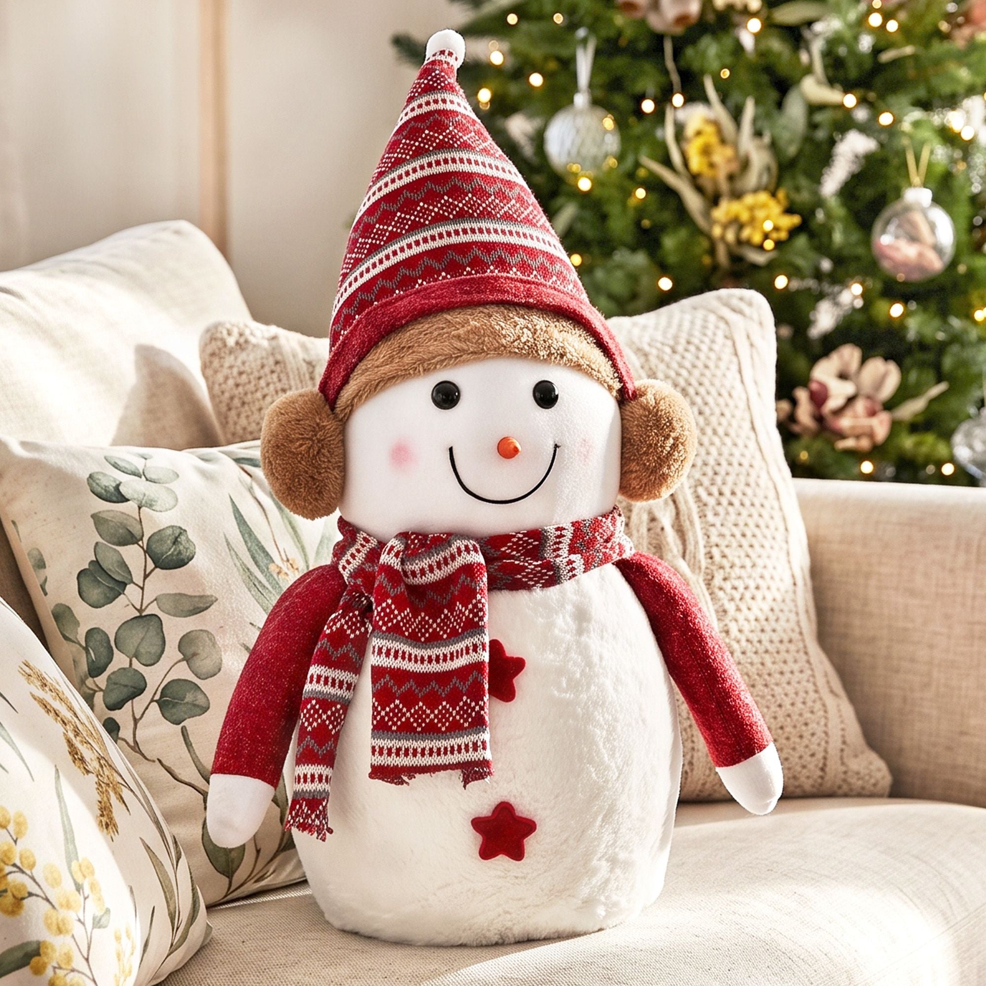 45cm Plush Christmas Snowman Decoration