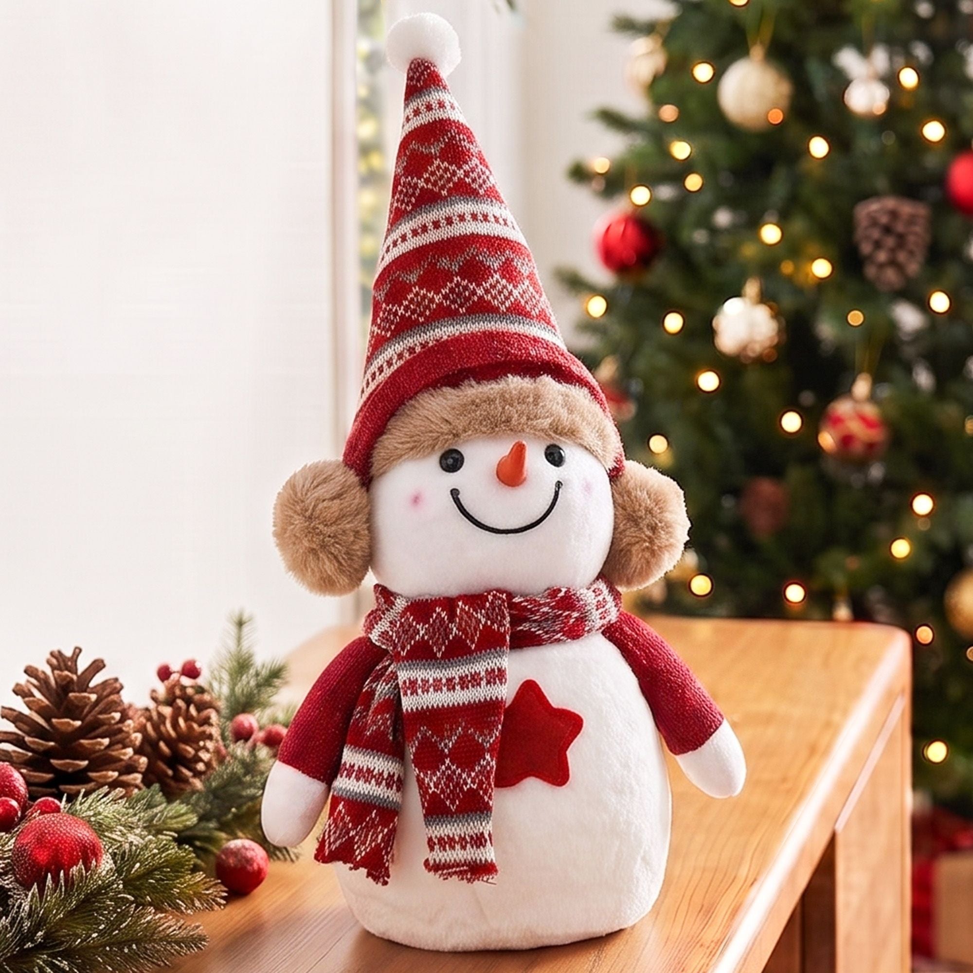 35cm Plush Christmas Snowman Decoration