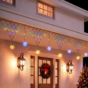 4m Solar Snowflake Net Christmas Lights 100 LED - Multicolour