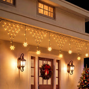 4m Solar Snowflake Net Christmas Lights 100 LED - Warm White