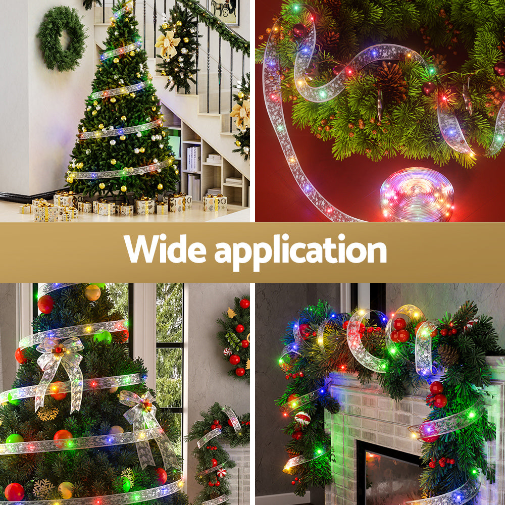 20m Christmas Ribbon Lights 200 LED - Multicolour - Homecoze