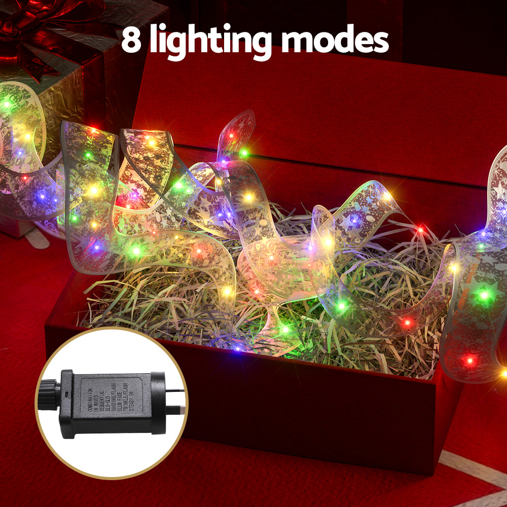 20m Christmas Ribbon Lights 200 LED - Multicolour - Homecoze