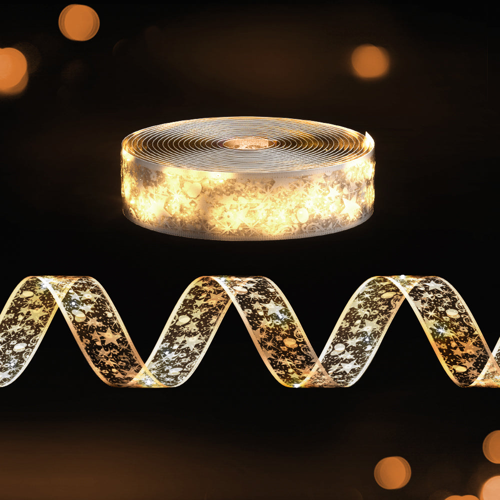 20m Christmas Ribbon Lights 200 LED - Warm White - Homecoze