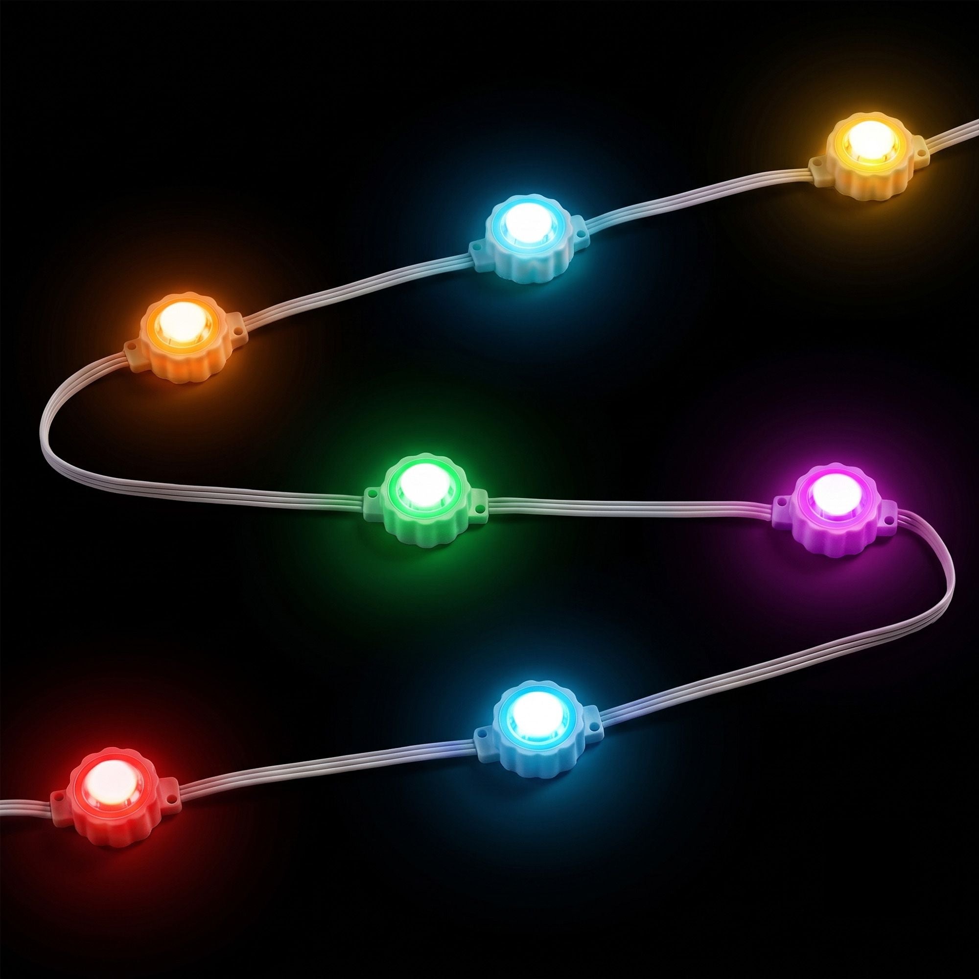 15m Eaves Christmas Lights 36 RGB LED - Multicolour