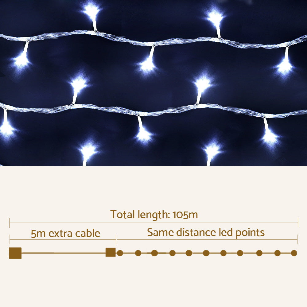 100m LED String Christmas Lights 500 LED - Cool White