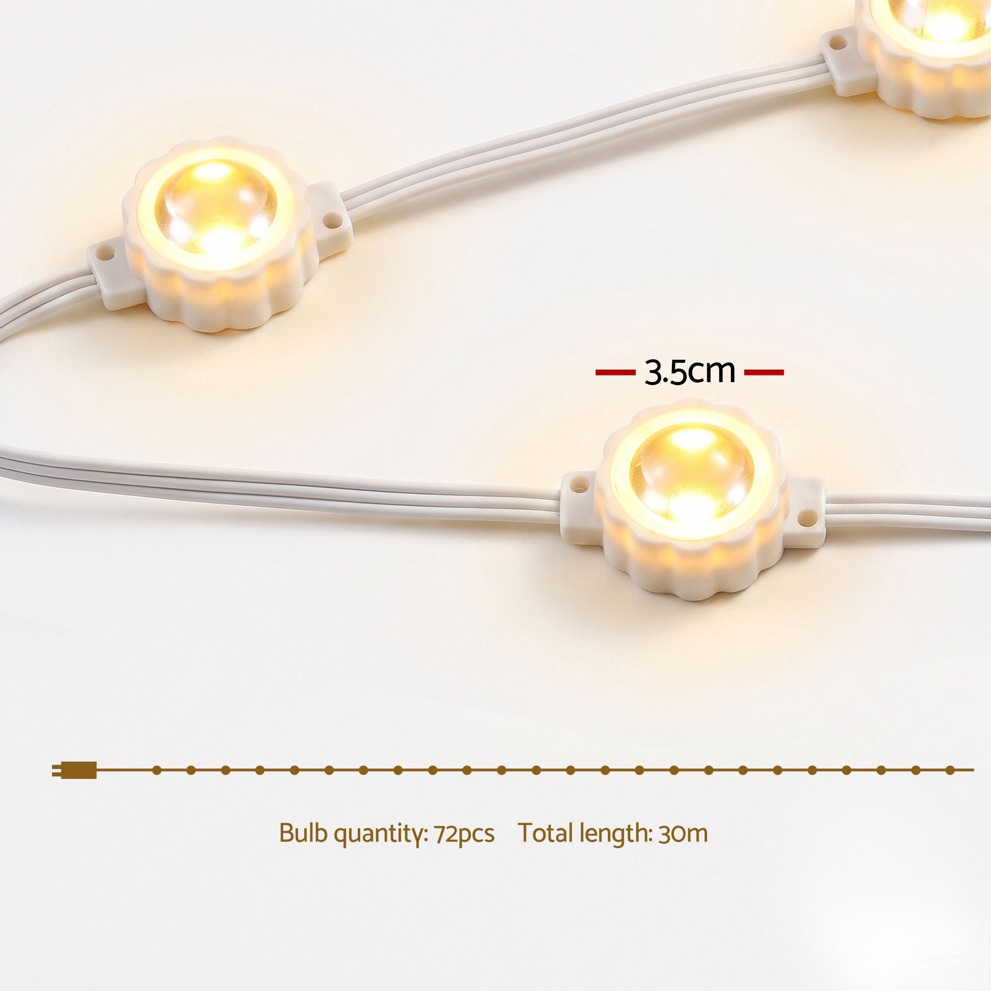 30m Eaves Christmas Lights 72 RGB LED - Multicolour