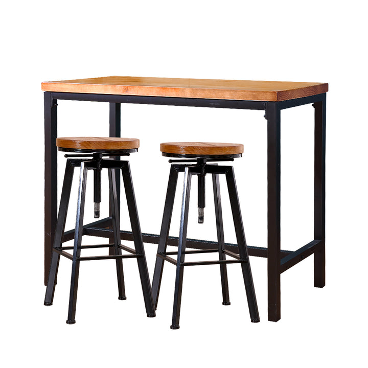 Levede 3pcs Bar Table Barstools Industrial-1836526747789692928