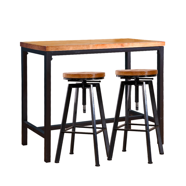 Levede 3pcs Bar Table Barstools Industrial-1836526747789692929