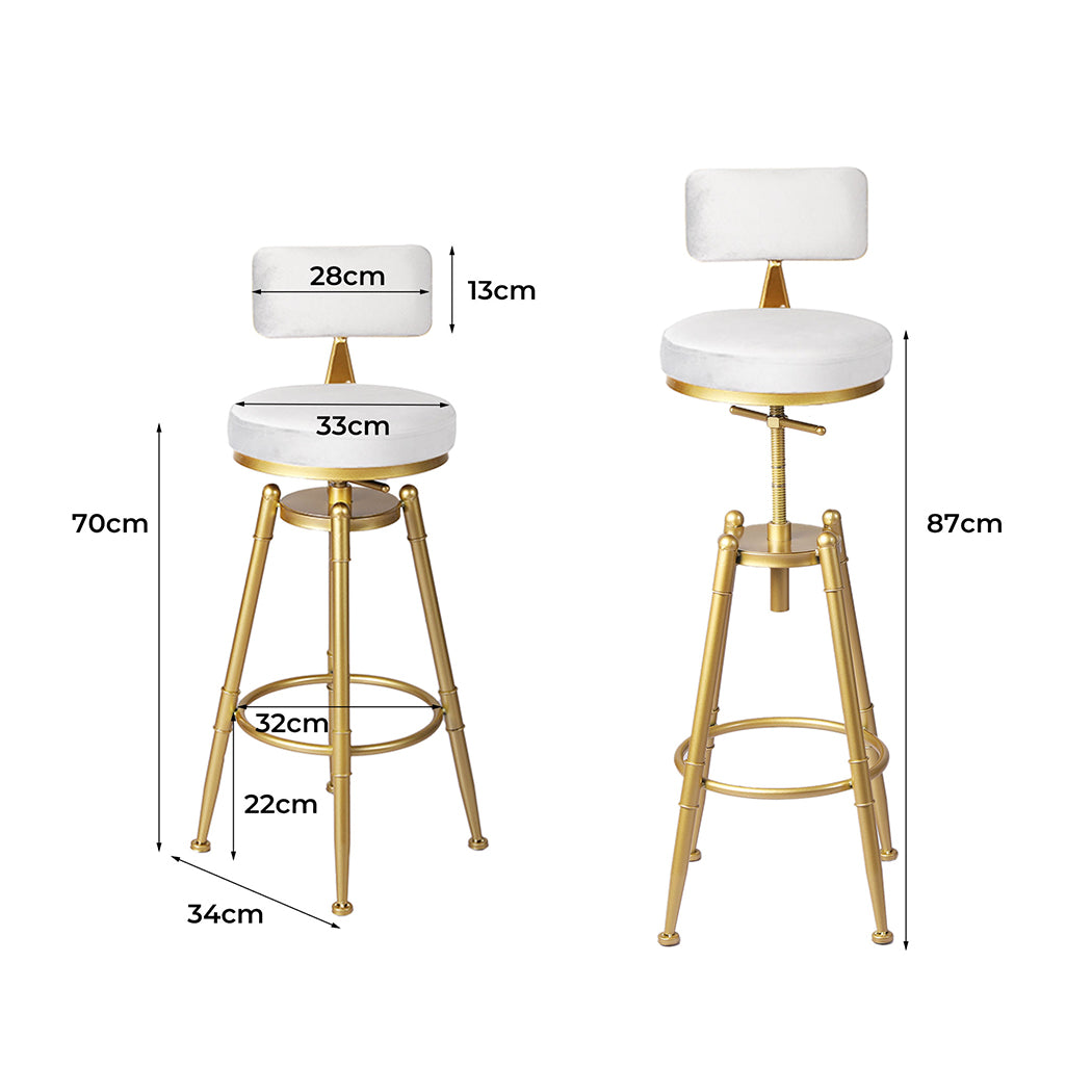 Levede 4x Bar Stools Swivel Kitchen Bar Chair White-2018816899323924482