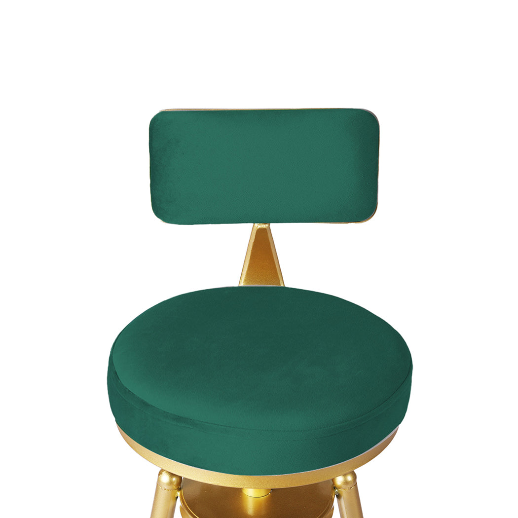 Levede 1x Bar Stools Velvet Kitchen Green-1831592665318297604