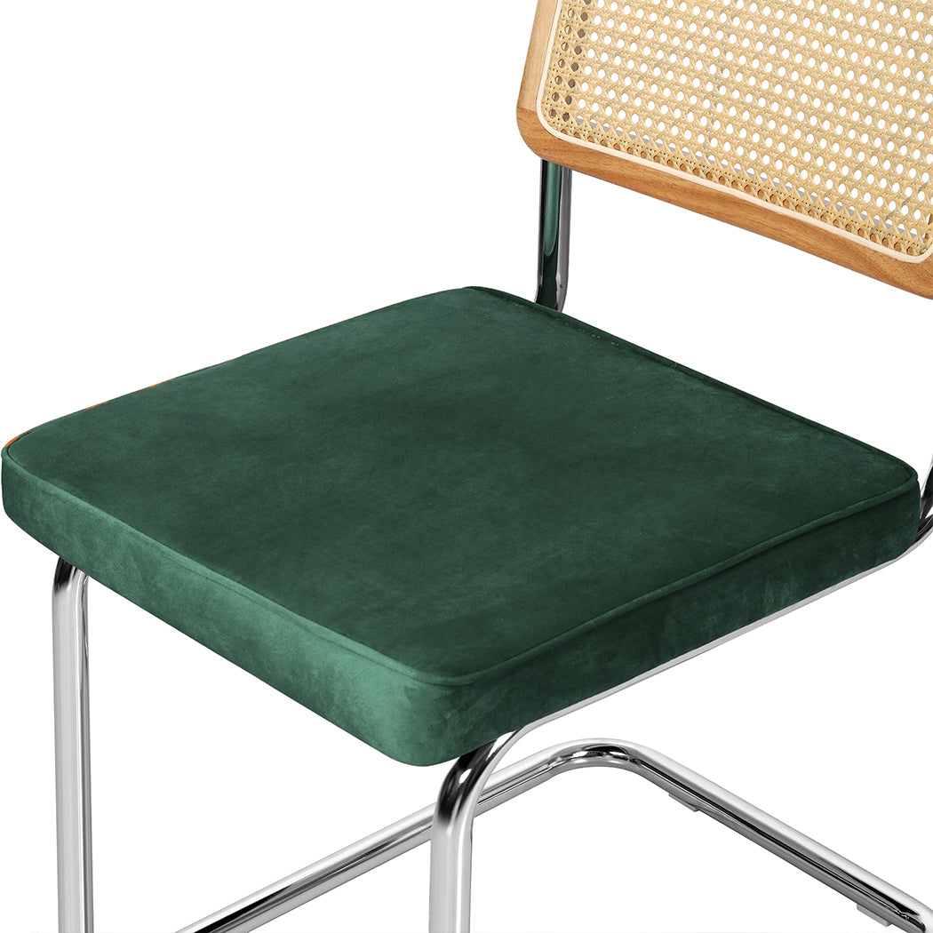 Levede 2xRattan Chair Dining Chairs Green-1836526713861967877