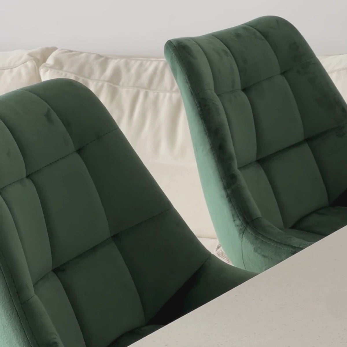 Load video: Avery (Set of 2) Velvet Bar Stools 76cm - Green