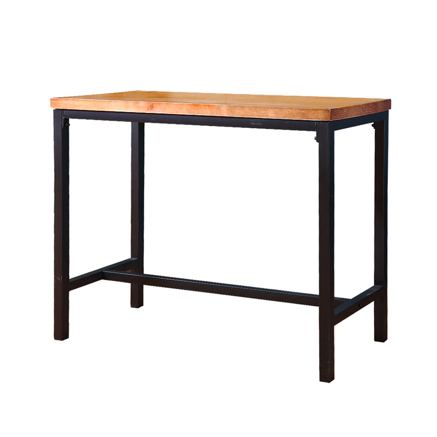 Vintage Industrial Style Solid Wood Top Kitchen Bar Table - 120cm x 50cm Homecoze