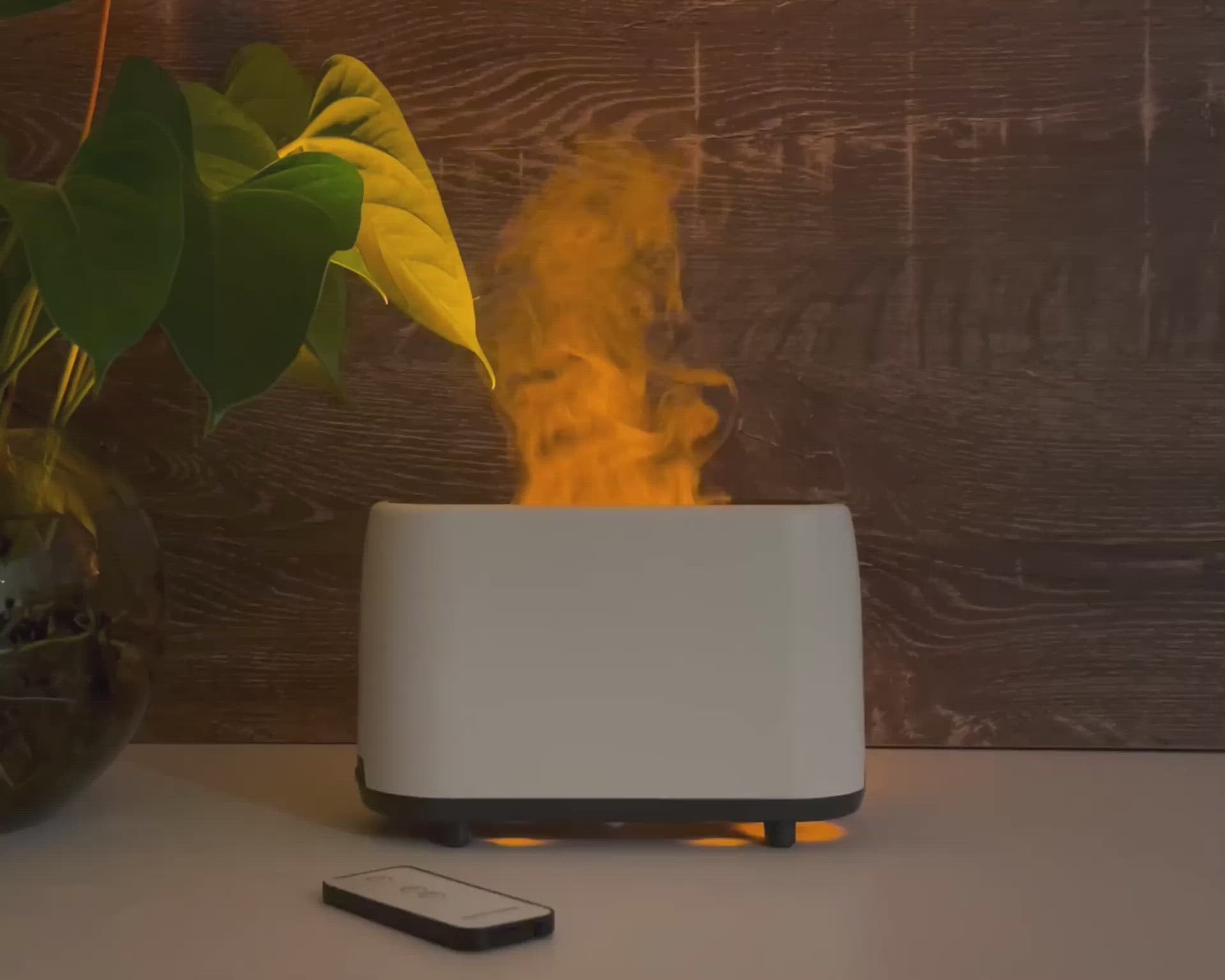 Load video: Flaming Effect LED Aroma Diffuser 240ml