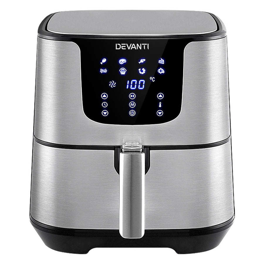 7L Stainless Steel LCD Touch Panel Oil Free Air Fryer 1700W Homecoze