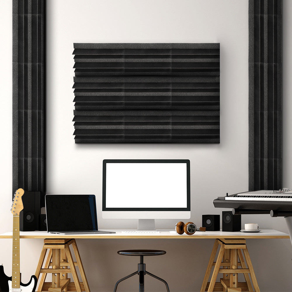 40pcs Corner Acoustic Foam Sound Absorption Studio Panels - 12 x 17 x 24cm Homecoze