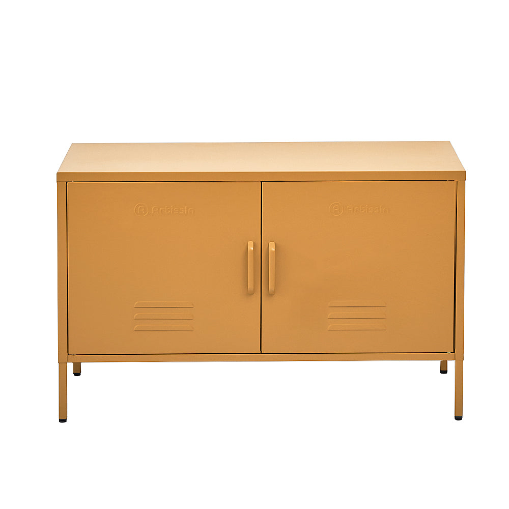Industrial Series Lowset Double Locker Sideboard Buffet Cabinet - Yellow Homecoze