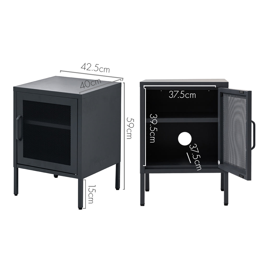 Industrial Series Single Mesh Locker Storage Cabinet - Black Homecoze