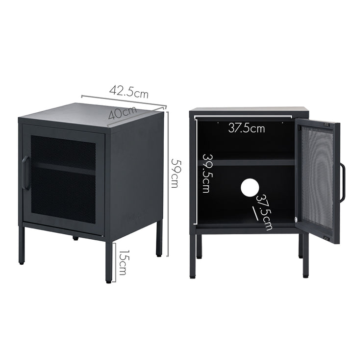 Industrial Series Single Mesh Locker Storage Cabinet - Black Homecoze